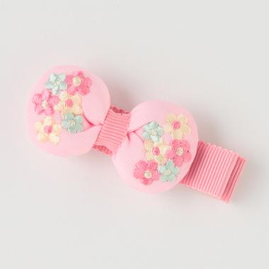 花リボン　ヘアクリップ【日本製】