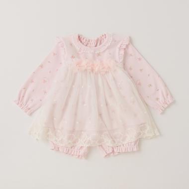 ローズプリント×チュールレースチュニック＆ブルマセット