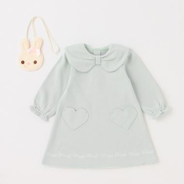 ウサギポシェットつき　衿つきカットワンピース