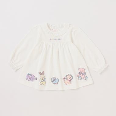 動物アップリケ　長袖チュニック