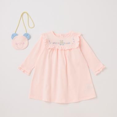 クマポシェットつき　クマロゴカットワンピース