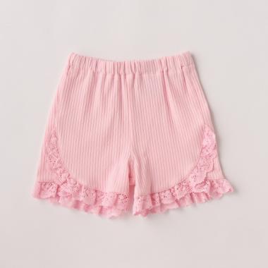 フリルレース　テレコショートパンツ
