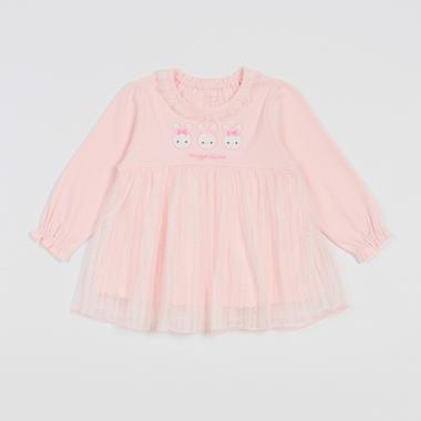 ウサギアップリケ　長袖チュニック