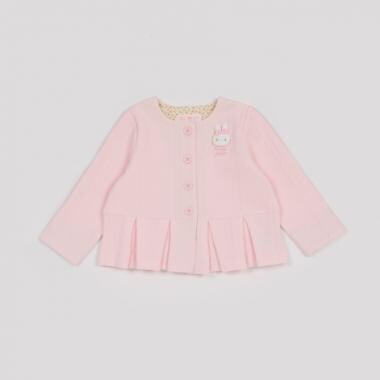 ウサギマスコットつき　キルトジャガードカーディガン