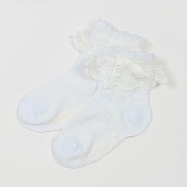 レースつきスカラップ柄　ソックス【日本製】