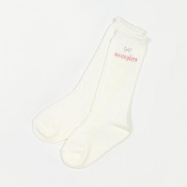 ワンポイントラインストーン　ハイソックス【日本製】