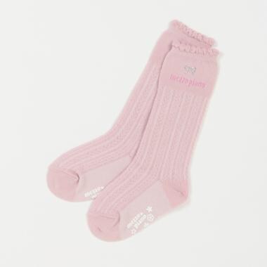 ワンポイントラインストーン　ハイソックス【日本製】