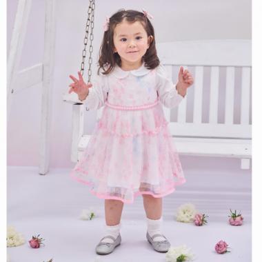 スイートピー柄レースワンピース&インナーセット