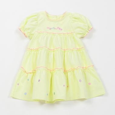 キャンディ刺しゅう　半袖ティアードワンピース