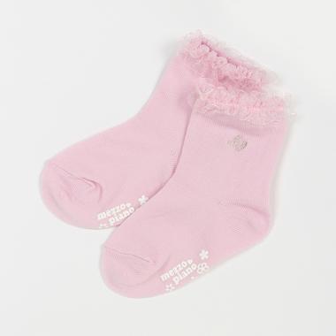 フリル　ロゴ刺しゅうソックス【日本製】