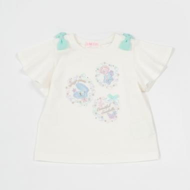 シェル　袖リボンTシャツ