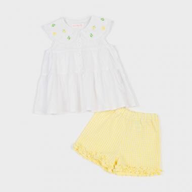 フルーツ刺しゅうBIGカラーチュニック＆ショートパンツセット