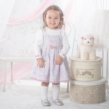 ショッピング柄　ドッキングワンピース