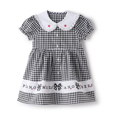 裾ロゴ　ギンガムチェック　ワンピース