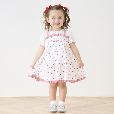 いちご柄チュニックワンピ＆ブルマセット