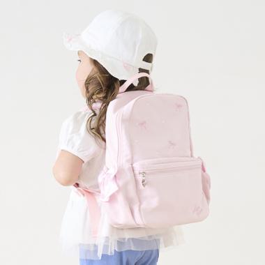 (容量約8.5L)リボン刺しゅうリュック