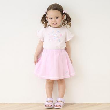 ストライププリーツスカパン