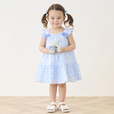 水彩花柄ワンピース＆ブルマセット