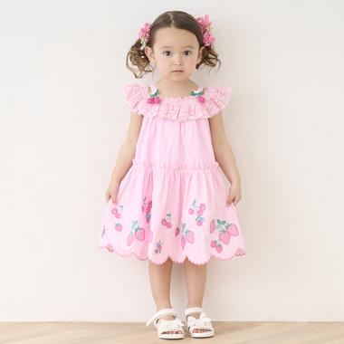 いちご刺しゅうワンピース