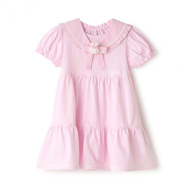 ウサギマスコットつきセーラー衿つきカットソーワンピース