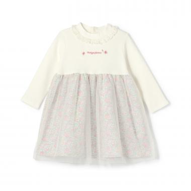 リトルフラワー柄ドッキングワンピース