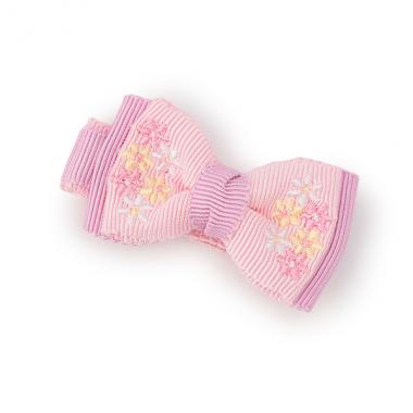 花リボン　ヘアクリップ