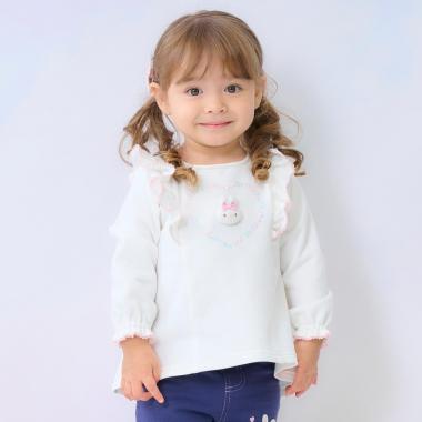 ウサギマスコットつき　フリルトレーナー