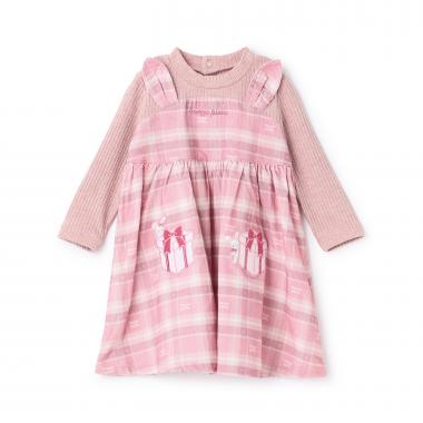 プレゼント刺繍ドッキングワンピース　ブルマセット