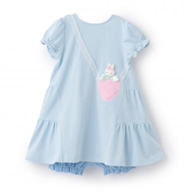 ウサギマスコット付　ティアードワンピース＆ブルマセット