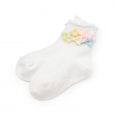 リボンイッパイ　クルーソックス【日本製】