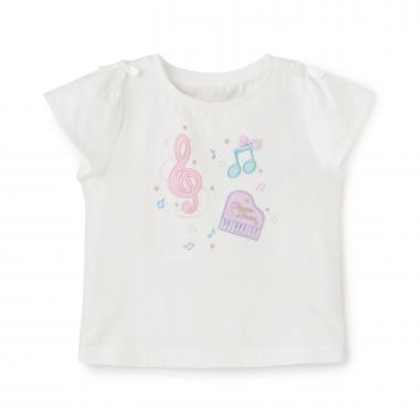 音符刺繍　半袖Tシャツ