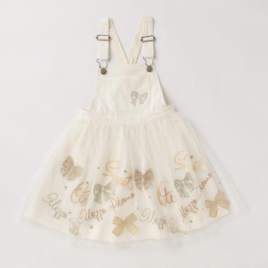 【人気商品再入荷】【直営店で取り扱い無し】チュール刺しゅうジャンパースカート