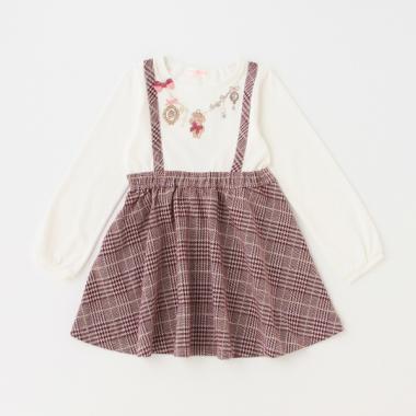 【人気商品再入荷】【直営店で取り扱い無し】くまネックレス異素材ワンピース