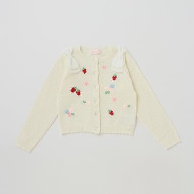 【人気商品再入荷】【直営店で取り扱い無し】リボン刺しゅうカーディガン