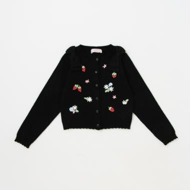 【人気商品再入荷】【直営店で取り扱い無し】リボン刺しゅうカーディガン