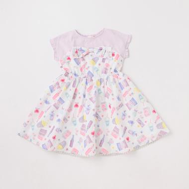 【人気商品再入荷】【直営店で取り扱い無し】ドリーミースウィーツ柄ドッキングワンピース