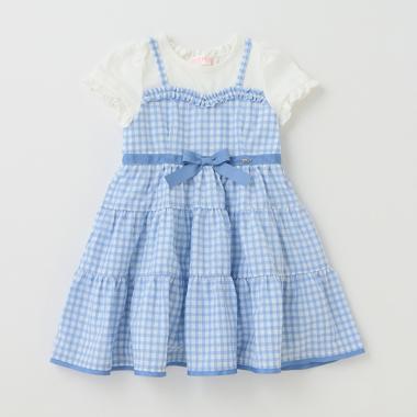 【人気商品再入荷】【直営店で取り扱い無し】ギンガムティアードドッキングワンピース