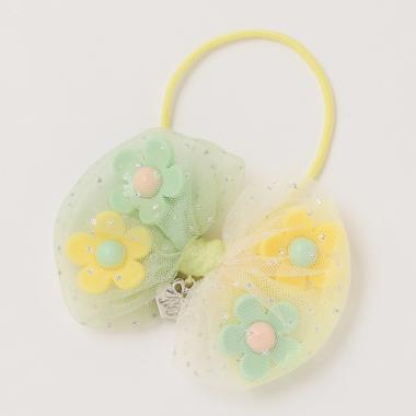 【人気商品再入荷】【直営店で取り扱い無し】プックリリボン花　ヘアポニー