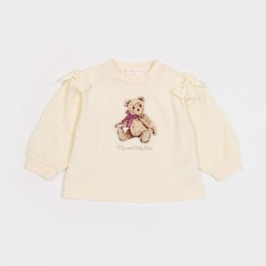 【人気商品再入荷】【直営店で取り扱い無し】クマ　袖ケーブル切替　長袖Ｔシャツ