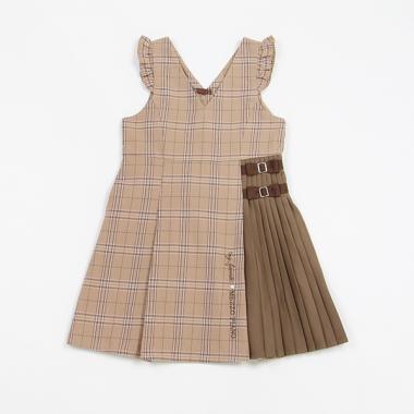 【人気商品再入荷】【直営店で取り扱い無し】チェックサイドプリーツ　ジャンパースカート