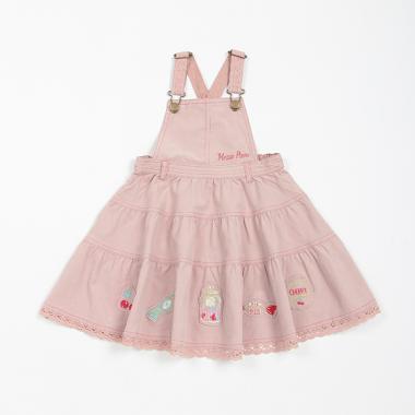 【人気商品再入荷】【直営店で取り扱い無し】スウィーツワッペン　サロペットスカート