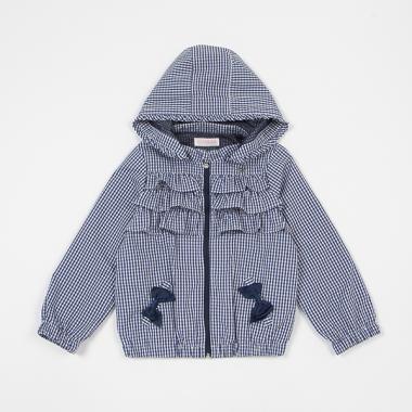 【人気商品再入荷】【直営店で取り扱い無し】ギンガムフリルウインブレブルゾン