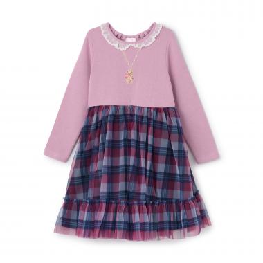 【人気商品再入荷】【直営店で取り扱い無し】チェックチュール　ドッキングワンピース