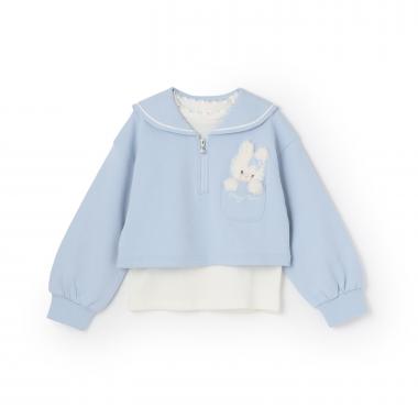 【人気商品再入荷】【直営店で取り扱い無し】短丈セーラープルオーバー＆長袖プチハイネックセット