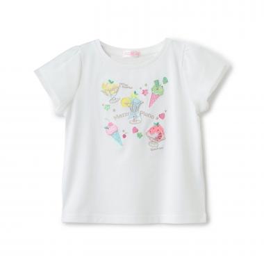 ☆彡フルーツシャーベットアップリケ　半袖Tシャツ