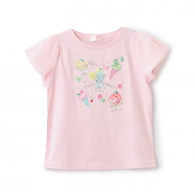 ☆彡フルーツシャーベットアップリケ　半袖Tシャツ