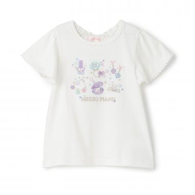 【人気商品再入荷】【直営店で取り扱い無し】シェルジュエリーアップリケ半袖Ｔシャツ