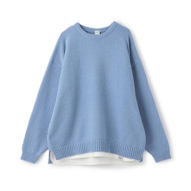 【親子リンク】洗濯機可 Dad裾レイヤードニット