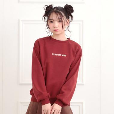 ボアくまちゃんアップリケ裏起毛トレーナー