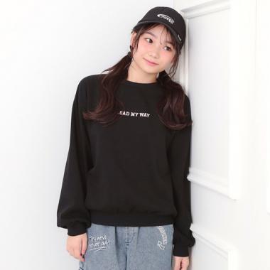 ボアくまちゃんアップリケ裏起毛トレーナー